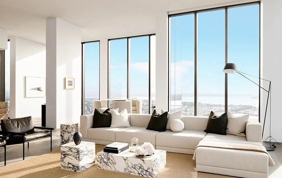 Office with sky view